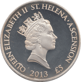 2013 SILVER PROOF FIVE POUNDS ST HELENA - SILVER WORLD COINS - Cambridgeshire Coins