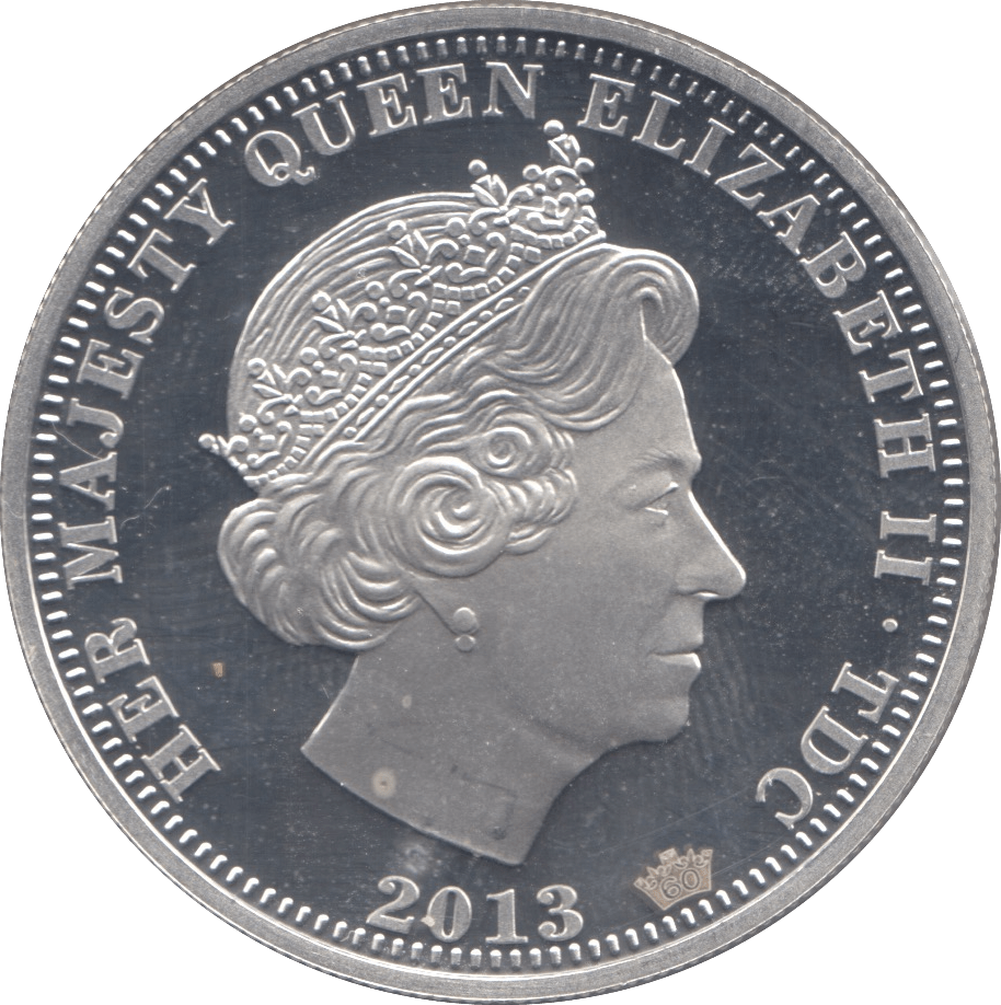 2013 SILVER PROOF FIVE POUNDS TRISTAN DA CUNHA - SILVER WORLD COINS - Cambridgeshire Coins