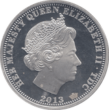 2013 SILVER PROOF FIVE POUNDS TRISTAN DA CUNHA - SILVER WORLD COINS - Cambridgeshire Coins