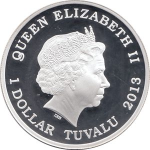 2013 SILVER PROOF ONE DOLLAR TUVALU - SILVER WORLD COINS - Cambridgeshire Coins