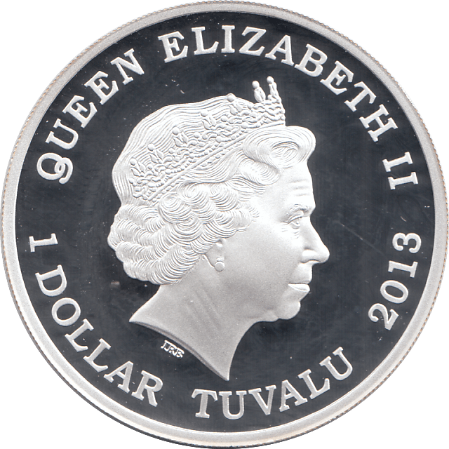 2013 SILVER PROOF ONE DOLLAR TUVALU - SILVER WORLD COINS - Cambridgeshire Coins