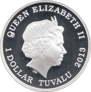 2013 SILVER PROOF ONE DOLLAR TUVALU - SILVER WORLD COINS - Cambridgeshire Coins