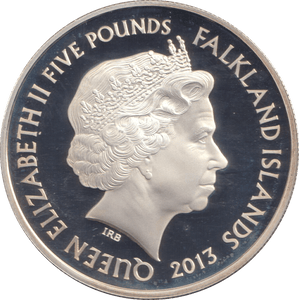 2013 SILVER PROOF £5 FALKLAND ISLANDS - SILVER WORLD COINS - Cambridgeshire Coins