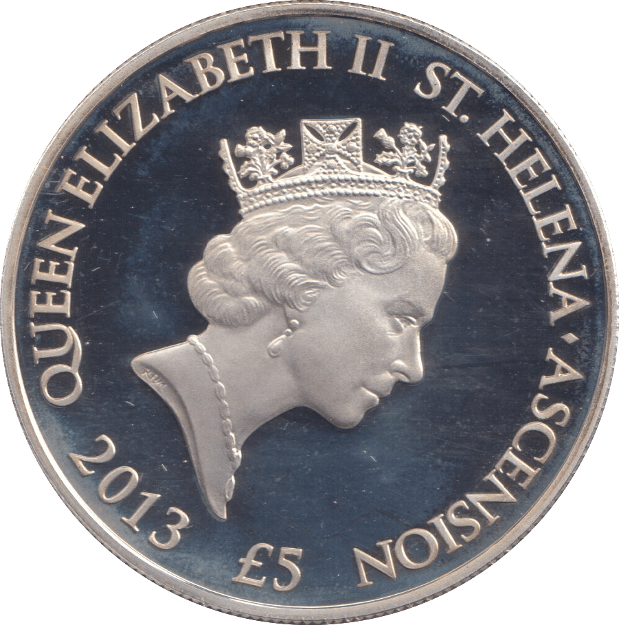 2013 SILVER PROOF £5 ST.HELENA - SILVER WORLD COINS - Cambridgeshire Coins