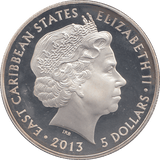 2013 SILVER PROOF TEN DOLLAR EAST CARIBBEAN STATES - SILVER WORLD COINS - Cambridgeshire Coins