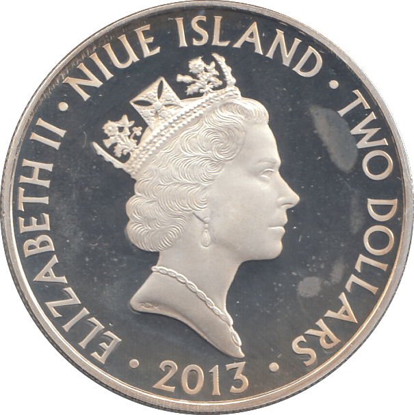 2013 SILVER PROOF TWO DOLLARS NIUE ISLAND - SILVER WORLD COINS - Cambridgeshire Coins