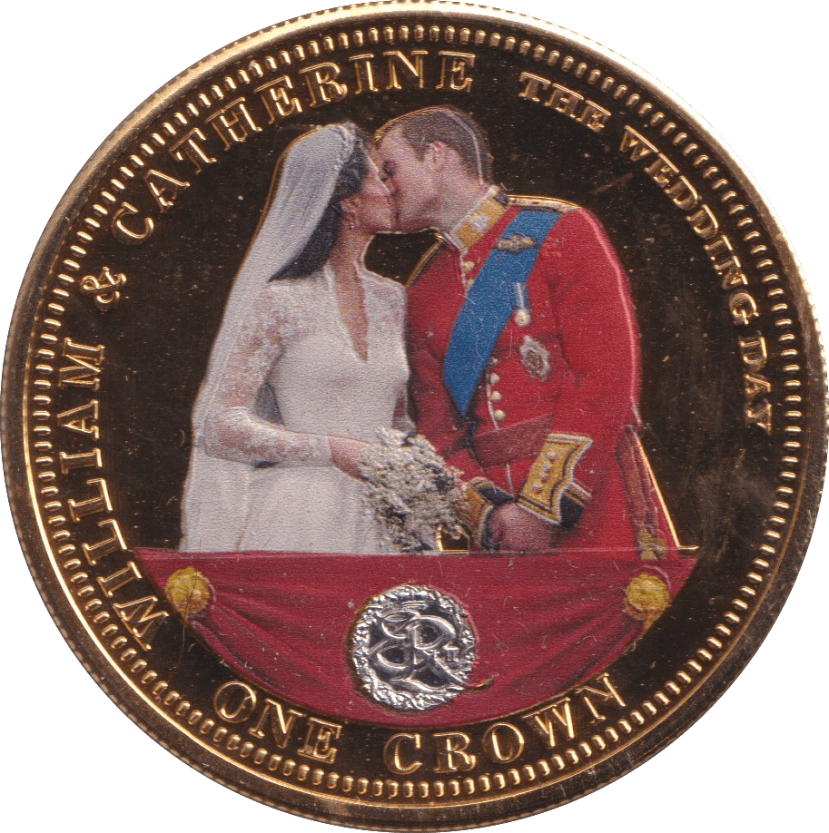 2013 WILLIAM AND CATHERINE COMMEMORATIVE CROWN TRISTAN DA CUNHA - MEDALS & MEDALLIONS - Cambridgeshire Coins