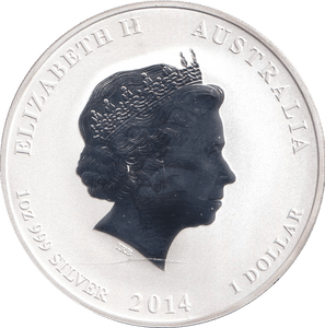 2014 1 OZ .999 FINE SILVER DOLLAR YEAR OF THE HORSE AUSTRALIA - SILVER WORLD COINS - Cambridgeshire Coins