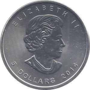 2014 1 OZ SILVER FIVE DOLLAR CANADA MAPLE LEAF - WORLD COINS - Cambridgeshire Coins