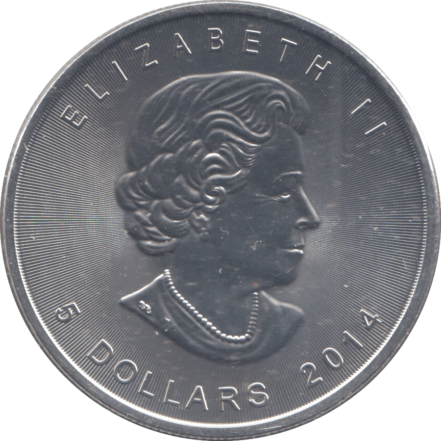 2014 1 OZ SILVER FIVE DOLLAR CANADA MAPLE LEAF - WORLD COINS - Cambridgeshire Coins