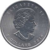 2014 1 OZ SILVER FIVE DOLLAR CANADA MAPLE LEAF - WORLD COINS - Cambridgeshire Coins