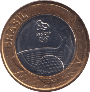 2014 1 REAL OLYMPIC GOLF BRAZIL - WORLD COINS - Cambridgeshire Coins