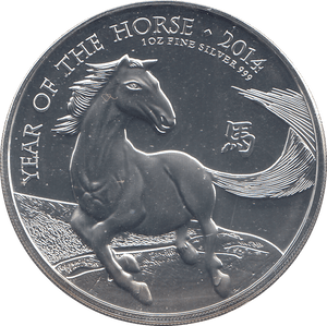 2014 10 OUNCE SILVER YEAR OF THE HORSE 2 POUNDS ( BU ) - WORLD COINS - Cambridgeshire Coins