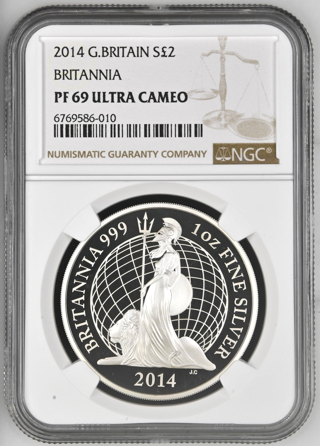 2014 £2 SILVER BRITANNIA S2PND ( NGC ) PF 69 ULTRA CAMEO - NGC SILVER COINS - Cambridgeshire Coins
