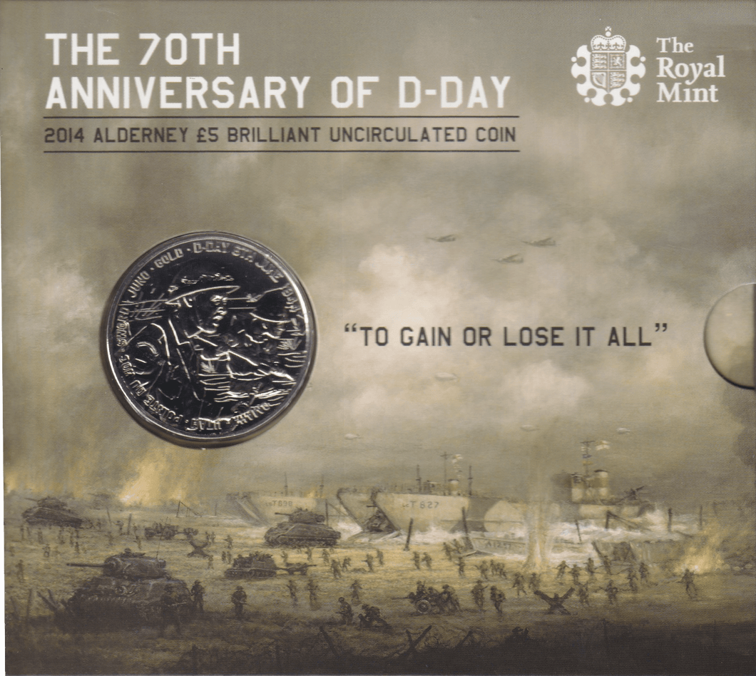 2014 BRILLIANT UNCIRCULATED £5 COIN PRESENTATION PACK THE 70TH ANNIVERSARY OF D - DAY - £5 BU PACK - Cambridgeshire Coins
