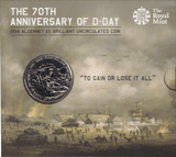 2014 BRILLIANT UNCIRCULATED £5 COIN PRESENTATION PACK THE 70TH ANNIVERSARY OF D - DAY - £5 BU PACK - Cambridgeshire Coins