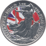 2014 BRITANNIA 1OZ FINE SILVER - SILVER BRITANNIA - Cambridgeshire Coins