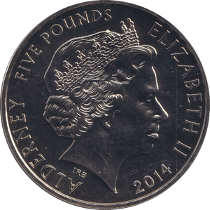 2014 BU FIVE POUNDS ALDERNEY - WORLD COINS - Cambridgeshire Coins