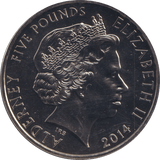 2014 BU FIVE POUNDS ALDERNEY - WORLD COINS - Cambridgeshire Coins