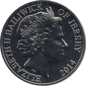 2014 BU JERSEY LEST WE FORGET COIN FIVE POUNDS - WORLD COINS - Cambridgeshire Coins