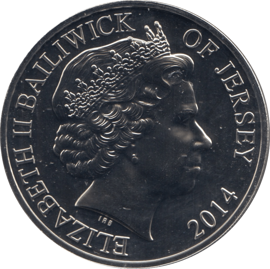 2014 BU JERSEY LEST WE FORGET COIN FIVE POUNDS - WORLD COINS - Cambridgeshire Coins