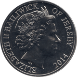 2014 BU JERSEY LEST WE FORGET COIN FIVE POUNDS - WORLD COINS - Cambridgeshire Coins