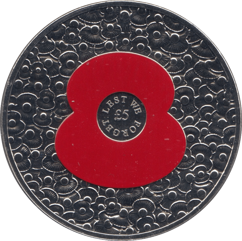 2014 BU JERSEY LEST WE FORGET COIN FIVE POUNDS - WORLD COINS - Cambridgeshire Coins