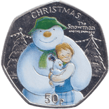 2014 CHRISTMAS 50P THE SNOWMAN & SNOWDOG COLOURISED ISLE OF MAN ( BUNC ) - 50P REGIONAL ISSUES - Cambridgeshire Coins