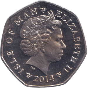 2014 CHRISTMAS 50P THE SNOWMAN & SNOWDOG COLOURISED ISLE OF MAN ( BUNC ) - 50P REGIONAL ISSUES - Cambridgeshire Coins