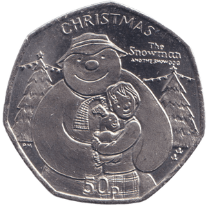 2014 CHRISTMAS 50P THE SNOWMAN & SNOWDOG ISLE OF MAN ( BUNC ) - 50P REGIONAL ISSUES - Cambridgeshire Coins