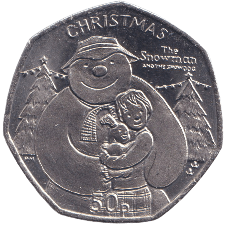 2014 CHRISTMAS 50P THE SNOWMAN & SNOWDOG ISLE OF MAN ( BUNC ) - 50P REGIONAL ISSUES - Cambridgeshire Coins