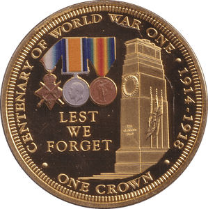 2014 CROWN LEST WE FORGET WWI - WORLD COINS - Cambridgeshire Coins