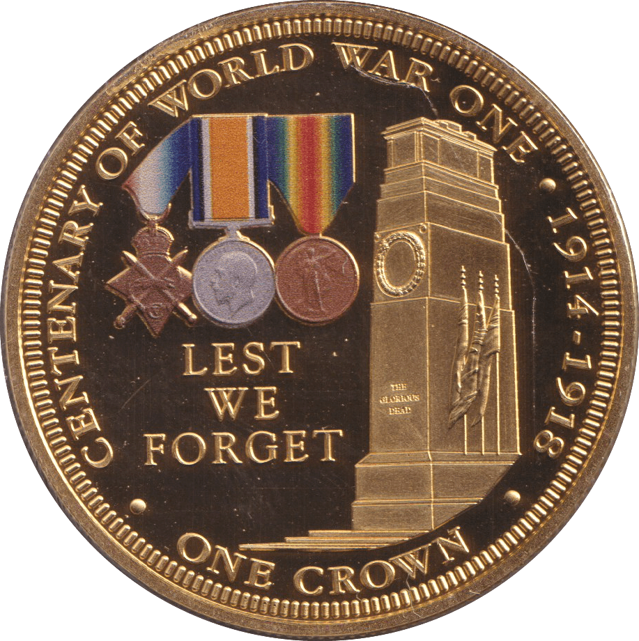 2014 CROWN LEST WE FORGET WWI - WORLD COINS - Cambridgeshire Coins