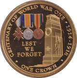 2014 CROWN LEST WE FORGET WWI - WORLD COINS - Cambridgeshire Coins