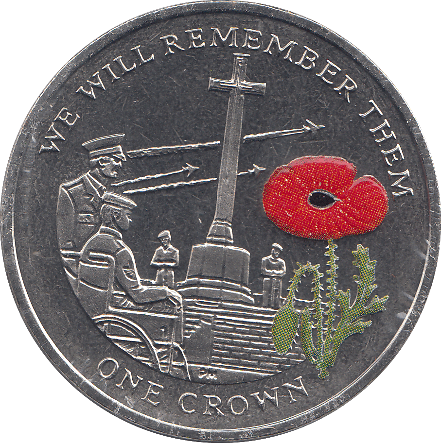 2014 CROWN WE WILL REMEMBER THEM COLOURED ( BU ) - CROWN - Cambridgeshire Coins