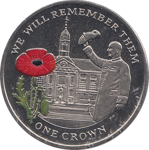 2014 CROWN WE WILL REMEMBER THEM COLOURED ( BU ) - CROWN - Cambridgeshire Coins