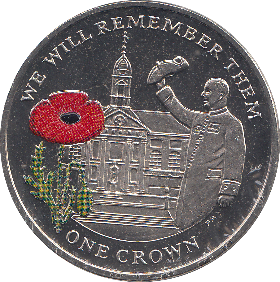 2014 CROWN WE WILL REMEMBER THEM COLOURED ( BU ) - CROWN - Cambridgeshire Coins