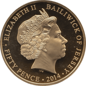 2014 FIFTY PENCE BU BAILIWICK OF JERSEY SAFE THOUGH ALL SAFETY'S LOST - WORLD COINS - Cambridgeshire Coins