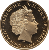 2014 FIFTY PENCE BU BAILIWICK OF JERSEY SAFE THOUGH ALL SAFETY'S LOST - WORLD COINS - Cambridgeshire Coins