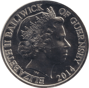 2014 FIVE POUND BAILIWICK OF GUERNSEY BU - WORLD COINS - Cambridgeshire Coins