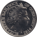 2014 FIVE POUND BAILIWICK OF GUERNSEY BU - WORLD COINS - Cambridgeshire Coins