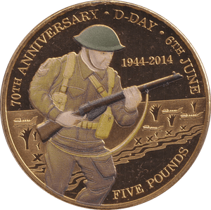 2014 FIVE POUNDS 70TH ANNIVERSARY OF D - DAY - WORLD COINS - Cambridgeshire Coins