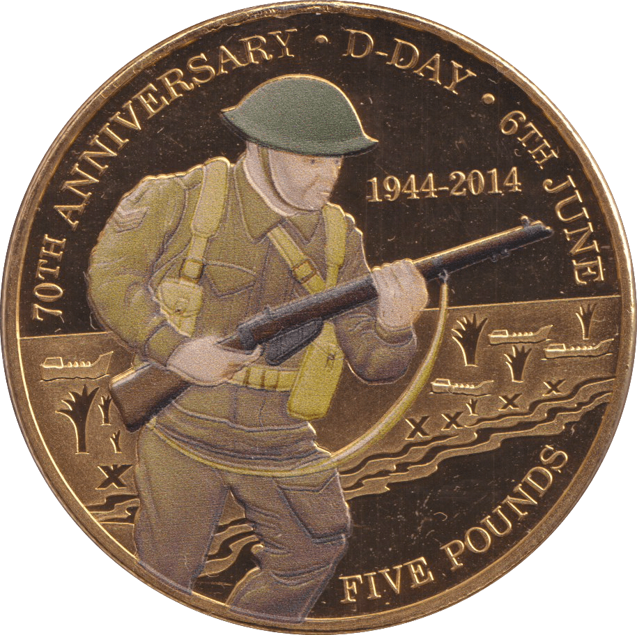 2014 FIVE POUNDS 70TH ANNIVERSARY OF D - DAY - WORLD COINS - Cambridgeshire Coins