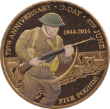 2014 FIVE POUNDS 70TH ANNIVERSARY OF D - DAY - WORLD COINS - Cambridgeshire Coins