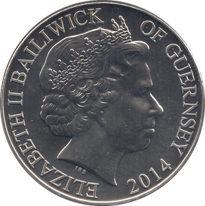 2014 FIVE POUNDS D - DAY 70TH ANNIVERSARY BAILIWICK OF GUERNSEY ( BU ) - WORLD COINS - Cambridgeshire Coins