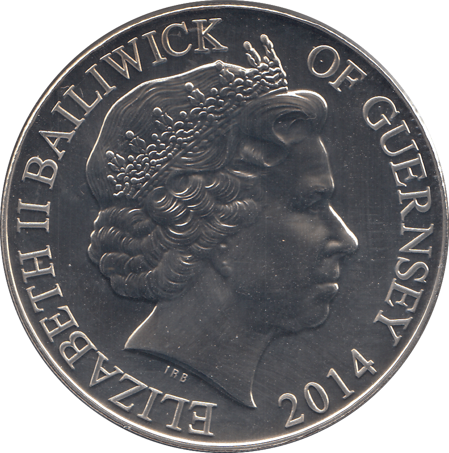 2014 FIVE POUNDS D - DAY 70TH ANNIVERSARY BAILIWICK OF GUERNSEY ( BU ) - WORLD COINS - Cambridgeshire Coins