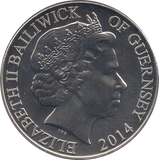 2014 FIVE POUNDS D - DAY 70TH ANNIVERSARY BAILIWICK OF GUERNSEY ( BU ) - WORLD COINS - Cambridgeshire Coins