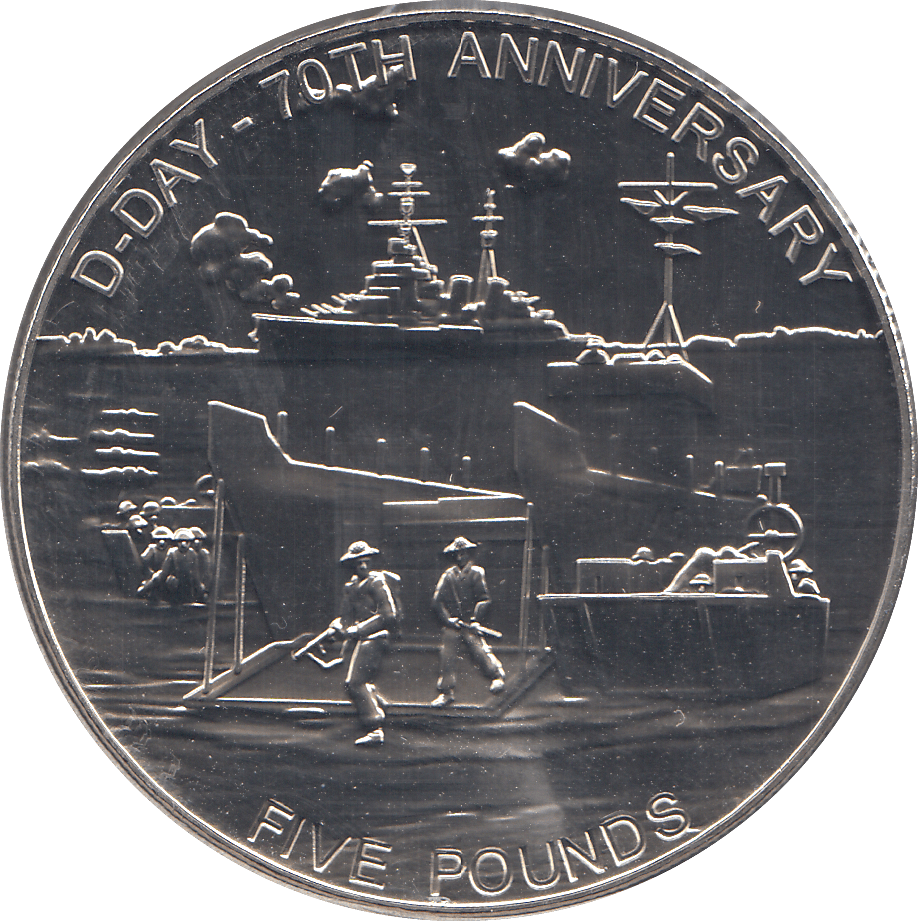 2014 FIVE POUNDS D - DAY 70TH ANNIVERSARY BAILIWICK OF GUERNSEY ( BU ) - WORLD COINS - Cambridgeshire Coins