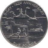 2014 FIVE POUNDS D - DAY 70TH ANNIVERSARY BAILIWICK OF GUERNSEY ( BU ) - WORLD COINS - Cambridgeshire Coins