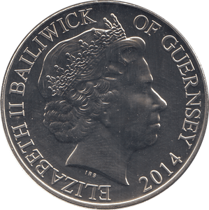 2014 FIVE POUNDS D - DAY 70TH ANNIVERSARY BAILIWICK OF GUERNSEY ( BU - WORLD COINS - Cambridgeshire Coins